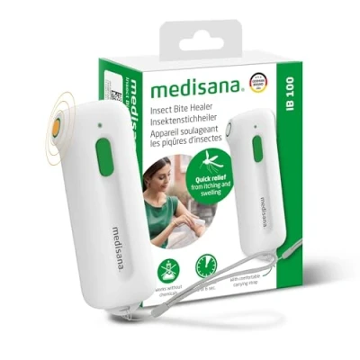 Abbildung von medisana IB 100 Insektenstichheiler zur Behandlung von Insektenstichen und bissen, Stichheiler gegen Juckreiz Schwellungen, Reise Camping Gadget ohne chemische Stoffe Mückenstiche