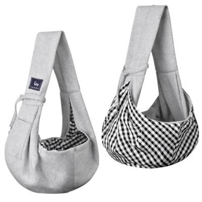 Abbildung von CUBY Tragetücher Hunde Kleine Katze Sling Pet Tragetuch Single Schulter Bag für Reisen Hundetragebeutel (Grau)