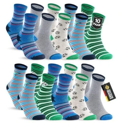 Abbildung von 10 Paar Kinder Socken Jungen &amp; Mädchen Baumwolle Kindersocken 54375 (27 30)