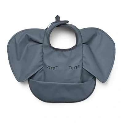 Abbildung von Elodie Details Baby Lätzchen mit Auffangschale Abwaschbar Skandinavisches Design Wasserdicht Humble Hugo, Blau