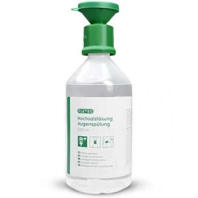Abbildung von Augenspülung 500ml NaCl 0,9 Kochsalzlösung Augenspülflasche Eye wash Augendusche sterile Augenspüllösung Augenspülmittel mit Salzlösung Augenbad