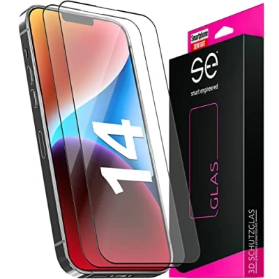 Abbildung von 2x Schutzglas für iPhone 14 aus Deutschland 100% Passgenau mit Installationshilfe, kompatibel Schutzfolie Schutz Glas Folie Anti Kratzer 9H Härte HD Klar Funktion