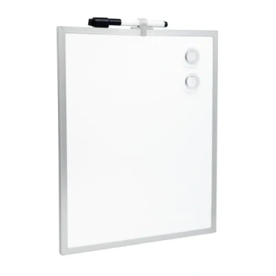 Abbildung von Raylu Paper® Kleiner magnetischer Whiteboard mit Aluminiumrahmen für Zuhause und Büro, inkl. schwarzem Marker Radiergummi, Magnet Pads zur Wandmontage (35 x 28 cm)