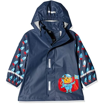 Abbildung von Playshoes Regenjacke Unisex Kinder Wind und wasserdicht Regenmantel Regenbekleidung, Die Maus Weltraum, 98