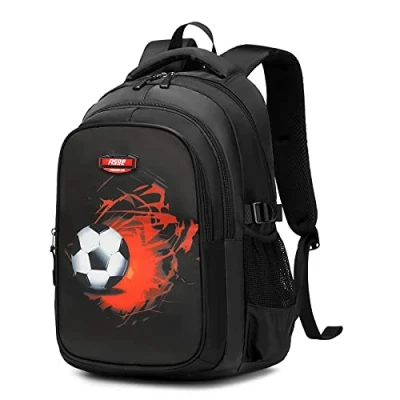 Abbildung von Asge Schulrucksack Jungen Teenager Schulranzen Mädchen 3 5 Klasse Ranzen Ergonomischem Kinder Fußball Druck Rucksäcke 8 10 15 Jahre School Bags for Boys Wasserdicht für Schultaschen Schule