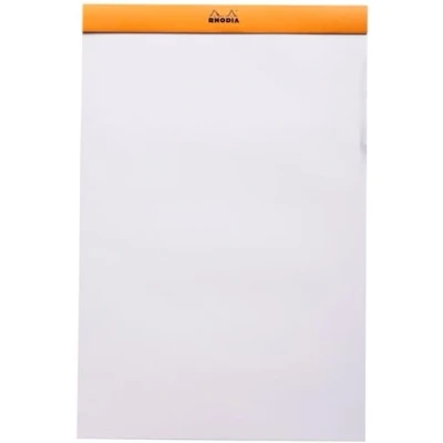 Abbildung von Rhodia 19000C Notizblock (geheftet, mikroperforiert, DIN A4+, blanko, 80 g, 21 x 31,8 cm, Blatt) 1 Stück, orange