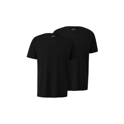 Abbildung von s.Oliver 2 PACK Tshirt basic, Herren, Größe: Large, Schwarz