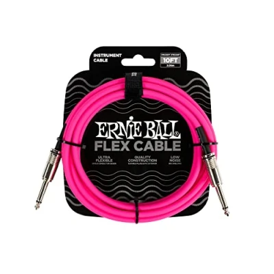 Abbildung von Ernie Ball Flex Instrumentenkabel gerade/gerade 3,05 m (10 ft) Rosa