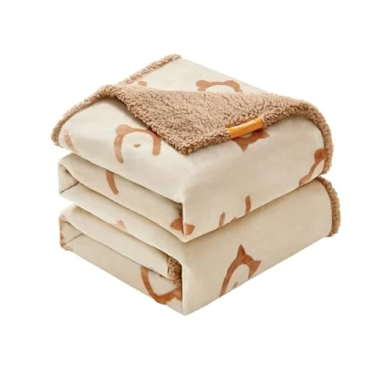 Abbildung von Feandrea wasserdichte Hundedecke, Sherpa Fleece Haustier Decke für extra große Hunde und Menschen, Katzen, 229 x 203 cm, XXXL, maschinenwaschbar, beidseitiger Sofabezug Schutz, beige PPB090K01