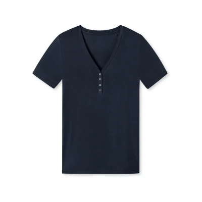 Abbildung von Schiesser MIX Relax Nachtwäsche Shirt, Damen, Größe: 34, Blue