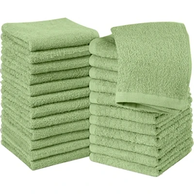Abbildung von Utopia Towels 24 Stück Seiftücher, 30x30 cm mit Aufhängeschlaufen, saugfähige Waschlappen zum Abwischen und Reinigen des Gesichts aus 100% Baumwolle (Salbeigrün)