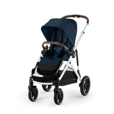 Abbildung von CYBEX Gold Kinderwagen GAZELLE S, Ab Geburt bis ca. 4 Jahre, Max. 22 kg (Single Modus) / 2x (Duo Modus), All in 1 System mit 20+ Konfigurationen, Ocean Blue