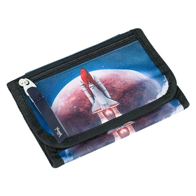 Abbildung von Baagl Brustbeutel Kinder Geldbörse für Jungen Geldbeutel, Mini Portemonnaie, Kleingeld Münzbörse (Space Shuttle)