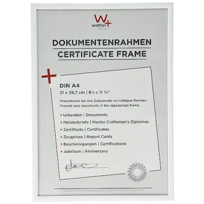 Abbildung von walther design Bilderrahmen weiss 21 x 29,7 cm (DIN A4) New Lifestyle Kunststoffrahmen KV130W