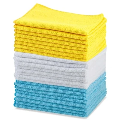 Abbildung von Amazon Basics Mikrofaser Reinigungstuch, 30 x 41 cm, 24 Stück, 40.5 cm 30.5 Mehrfarbig