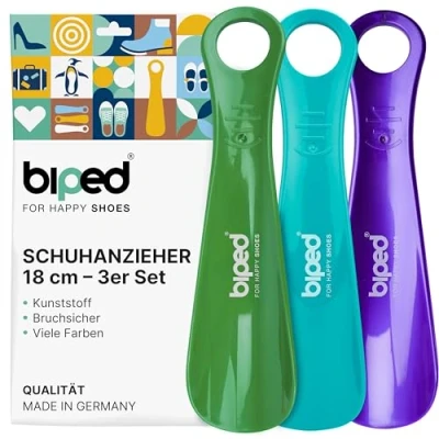 Abbildung von biped 3er Set Schuhanzieher Kunststoff 18 cm Schuhlöffel deutsche Herstellung z1570(grape)
