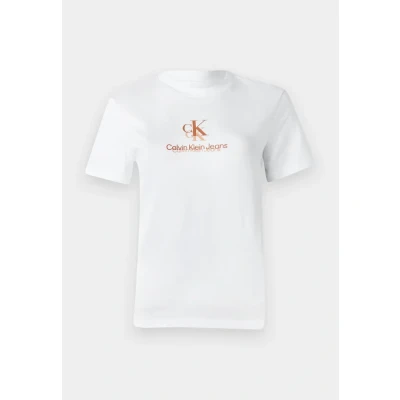 Abbildung von Calvin Klein Jeans Shadow Graphic Regular TEE Tshirt print, Damen, Größe: Small, Brilliant white