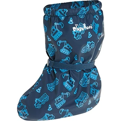 Abbildung von Playshoes Unisex Kinder Regenfüßlinge Mit Fleece futter Regenschuh, Baustelle, Small EU