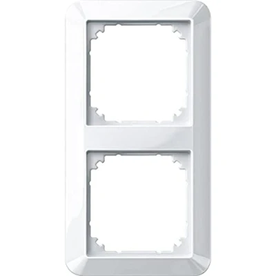 Abbildung von Schneider Electric Merten 1 M Rahmen für Steckose und Schalter, 2 fach, IP20, polarweiss glänzend, VDE zertifiziert, CE konform, Artikelnummer 389219