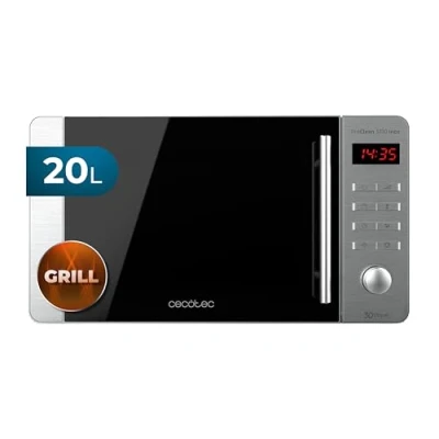 Abbildung von Cecotec Mikrowelle Pro Clean 5110 Inox. 700 W, Grill 800 20 L, Ready 2 Clean, Beschichtung 3D Wave Frontspiegel, 8 Programme,60 Min Timer, LED, Edelstahl In Silber Schwarz
