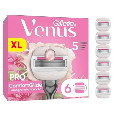 Abbildung von Gillette Venus Pro ComfortGlide Tropical Damen Rasierklingen mit Granatapfel Duft, 6 Ersatzklingen
