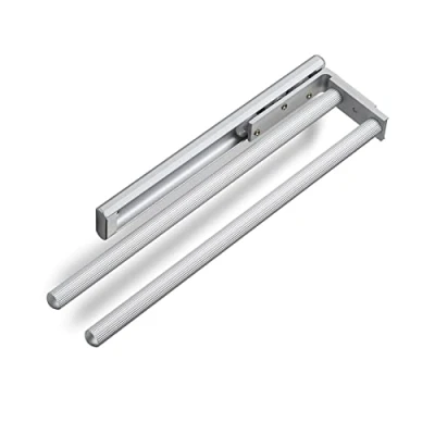 Abbildung von SOTECH Aluminium Handtuchhalter TED 2 armig EV1 eloxiert (325 487 mm, ausziehbar, drehbar) Teleskop Wandhandtuchhalter für Bad oder Küche