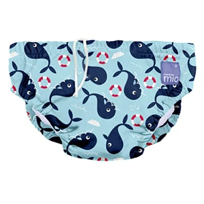 Abbildung von Bambino Mio, revolutionäre wiederverwendbare Schwimmwindel für Babys und Kleinkinder, Jungen Mädchen, Walfisch, XL (2 Jahre+)