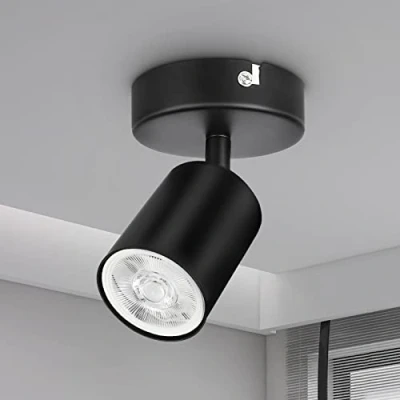 Abbildung von Dehobo 1er LED Deckenstrahler Schwenkbar 350 1 Flammig Schwarz GU10 Wandstrahler mit Strahler Deckenspot Spotlight Lampe für Wohnzimmer Küche Nein Leuchtmittel