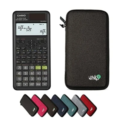 Abbildung von Casio fx 87DE Plus 2nd Edition inklusive Schutztasche von WYNGS in Dunkelgrau Basic Set