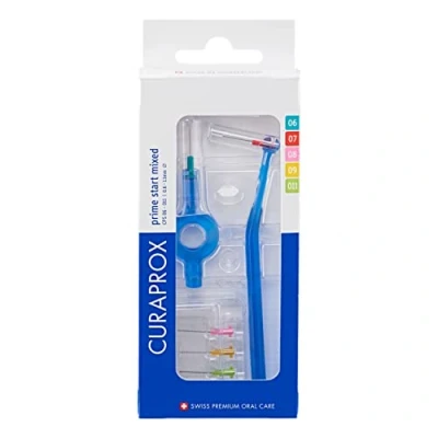 Abbildung von Curaprox Interdentalbürsten CPS prime plus Mix Set, 0.6 1.1 mm Durchmesser, 2.2 5 Wirksamkeit, Set mit Zahnzwischenraum Bürsten und Halter UHS 451