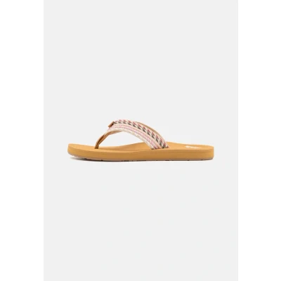 Abbildung von Roxy Porto Zehentrenner, Damen, Größe: 36, Natural/crazy pink Textil