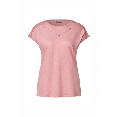Abbildung von Street One Damen 3226375 Shirt mit Dekotape, Blush Peach, 34