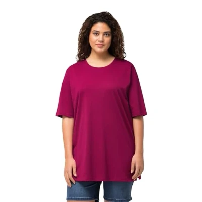Abbildung von Ulla Popken Damen Basic, Rundhals T Shirt, Magnolienrot, 46 48