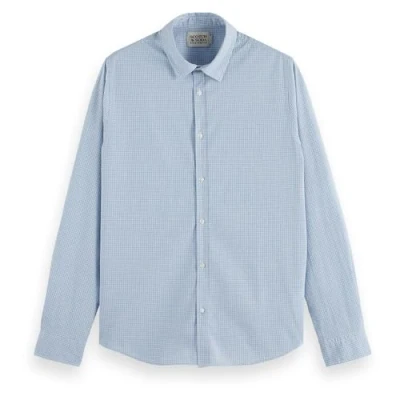 Abbildung von Scotch &amp; Soda Seasonal Essentials Checked Shirt Businesshemd, Herren, Größe: Medium, Blue