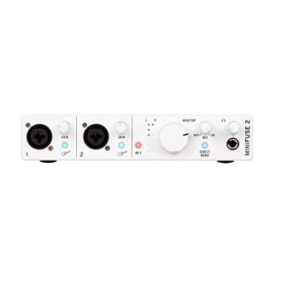 Abbildung von Arturia MiniFuse 2 Kompaktes USB Audio Interface mit Kreativer Software für Hochwertige Aufnahmen, Produktion, Podcasting, Gitarre Weiß