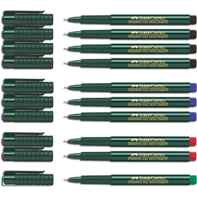 Abbildung von Faber Castell Faserstift, Fine Pen 1511, 0,4 mm, farbig sortiert, 10 Stifte