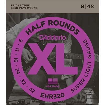 Abbildung von D&#039;Addario E Gitarren Saiten Gitarrensaiten Gitarre Electric Guitar Strings EHR320 XL Saitensatz 0,022 cm 0,11 (.009 .042 Zoll)