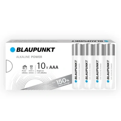 Abbildung von BLAUPUNKT AAA Alkalibatterien Packung mit 10, am besten für Wanduhren und TV Fernbedienungen, LR03BPO/10CB