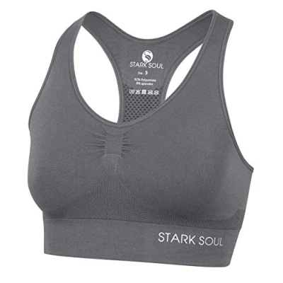 Abbildung von STARK SOUL Bra Light Support Sport BH doppellagig für Damen dunkelgrau Größe S