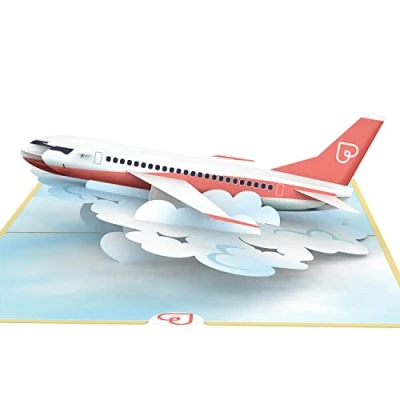 Abbildung von papercrush® Pop Up Karte Flugzeug 3D Urlaubsgutschein für Flugreise, Gutscheinkarte oder Verpackung Flugtickets, Geldgeschenk Reisekasse &amp; Urlaubsgeld, Abschiedsgeschenk zum Auslandsjahr