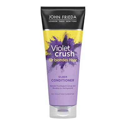 Abbildung von John Frieda Violet Crush Silber Conditioner Inhalt: 250 ml Für blondes Haar Bringt den Blondton ins Gleichgewicht