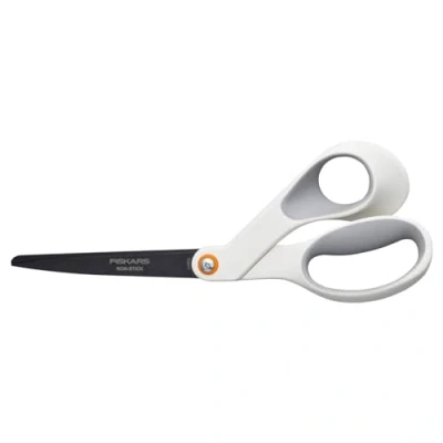 Abbildung von Fiskars Antihaft Bastelschere, Länge: 21 cm, Rostfreie Stahl Klinge/Kunststoff Griffe, Weiß, 1070026