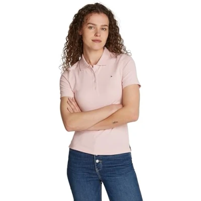 Abbildung von Tommy Hilfiger 1985 SLIM Poloshirt, Damen, Größe: Medium, Delicate pink