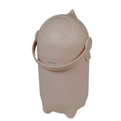 Abbildung von Nattou Windeleimer Dropy, Geruchsdicht, Einfaches Öffnen mit einer Hand, 49,5 x 28 cm, Polypropylen/ABS, Taupe