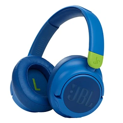 Abbildung von JBL JR 460NC On Ear Kopfhörer, kabellos, für Kinder, bis zu 30 Stunden Wiedergabe und sicherer Klang Blau