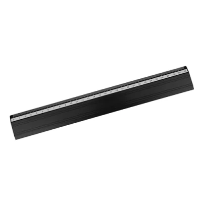 Abbildung von D.RECT 30 cm Lineal aus Aluminium für Schule Büro Zuhause schwarz