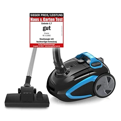 Abbildung von Emerio ECO Staubsauger mit Beutel Preis /LEISTUNGSSIEGER Haus&amp;Garten Test Note 1,7 Swirl Y101 800 Watt HEPA H10 Filter PowerPlus Motor klein und wendig extra langes verstellbares Teleskoprohr Blau