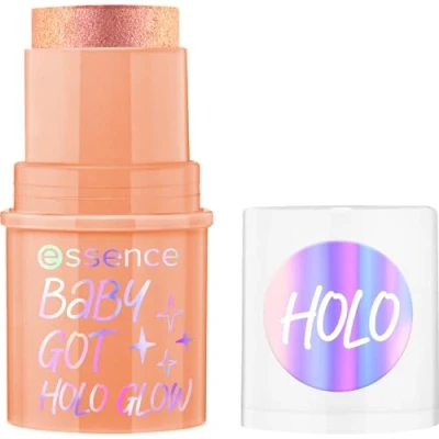 Abbildung von essence BABY GOT HOLO GLOW highlighter stick, Nr. 10, Mehrfarbig, sofortiges Ergebnis, strahlend, schimmernd, holographisch, vegan, ölfrei, ohne Parabene, Mikroplastikpartikel, 1er Pack (5g)