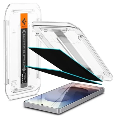 Abbildung von Spigen Glas.tR EZ Fit Sichtschutz Schutzfolie kompatibel mit Samsung Galaxy S25 Ultra, 2 Stück, Privacy Schutz, Kratzfest, 9H Härte Folie