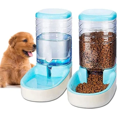 Abbildung von Edipets, Automatischer Futterspender Katze, Hunde, 2 Einheiten, 3.8L, Futter und Wasserspender für Haustiere (Blau)